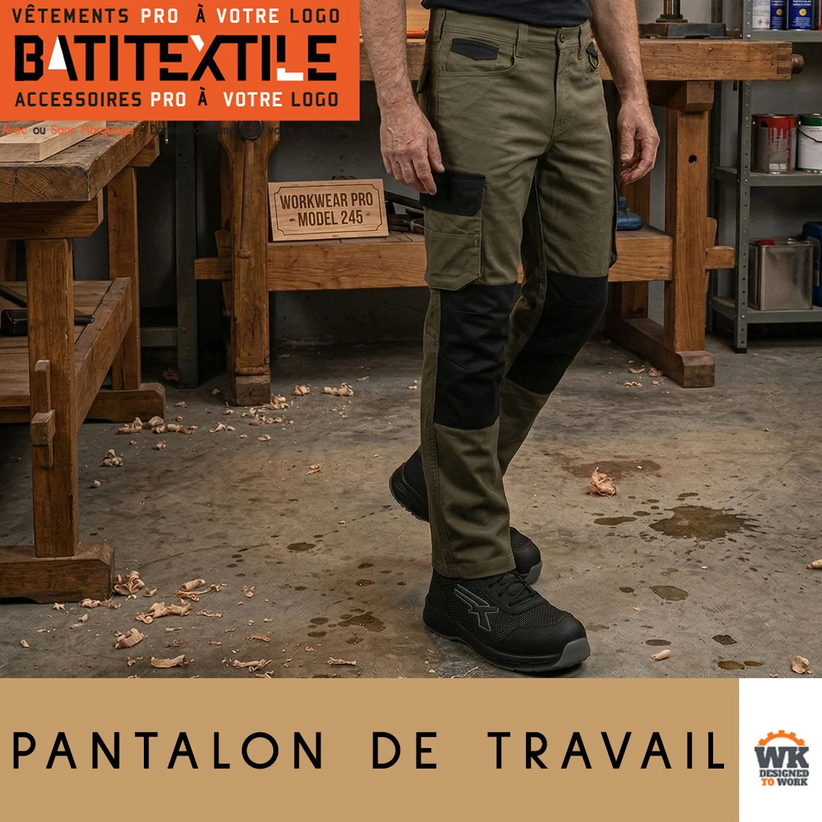 Pantalon de travail bicolore homme 245 gr/m2